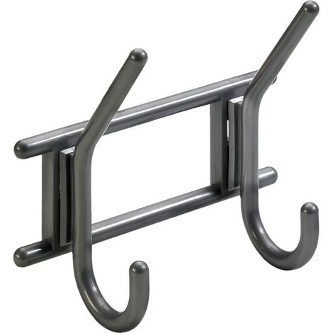 Hettich Garderobenhaken 2 Haken 16,3 x 15,0 x 7,0 cm anthrazit Hakenleisten