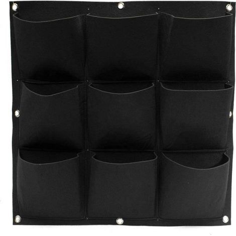 Sac Jardinage Vertical - 9 Poches - Tissu Feutre - Pour Plantes Fleurs Herbes Légumes - Intérieur Extérieur - 50 x 50 cm (1/4)