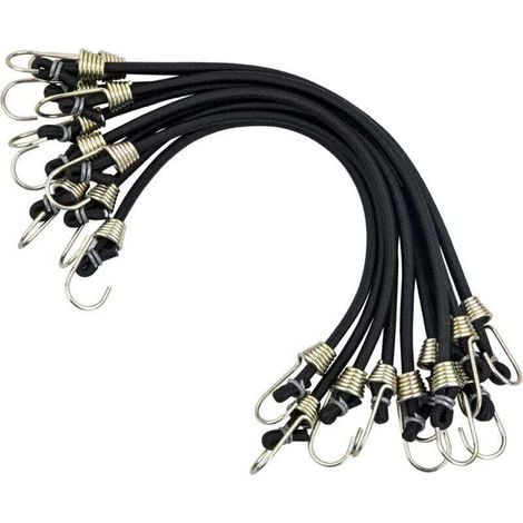 Lot de 10 sangles d'arrimage, sangles d'arrimage robustes avec crochets, sangles d'arrimage courtes, 30,5 cm (1/4)
