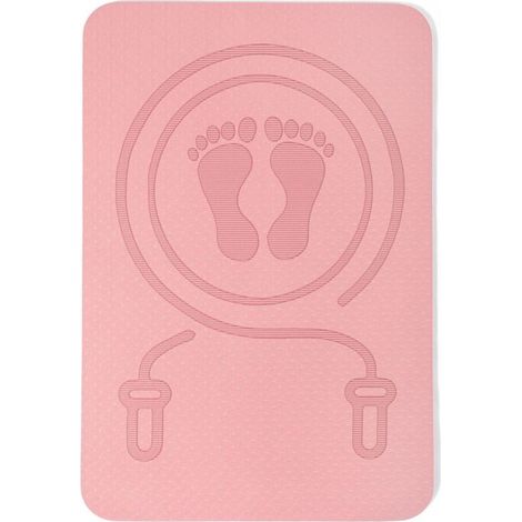 Tapis de corde à sauter (rose), tapis de fitness antidérapant et amortissant, équipement de fitness à domicile, 40 x 60 cm (0,6 cm d'épaisseur) (1/5)