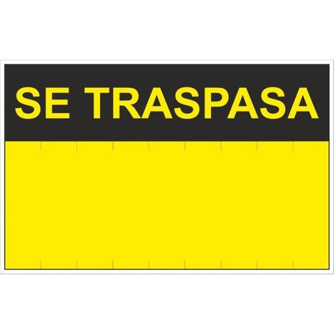 Señal de aviso PVC Se Traspasa SEKURECO  Amarillo                       350 x 450 mm