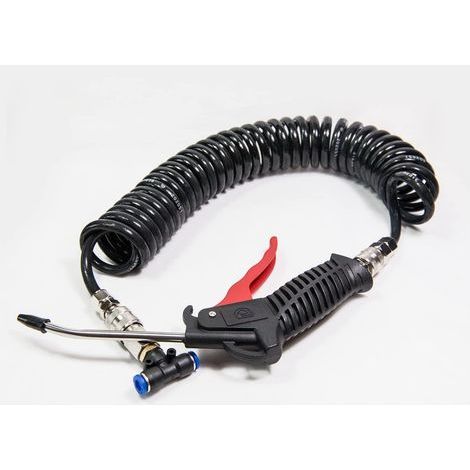 Kit d'air comprimé Noir 5m de Tuyau spiralé Pistolet de soufflage Camion Voiture Voiture Bateau, Tuyau d'air comprimé, Pression maximale 13 Bar,Outil pour métallurgistes, garages, ateliers (1/5)