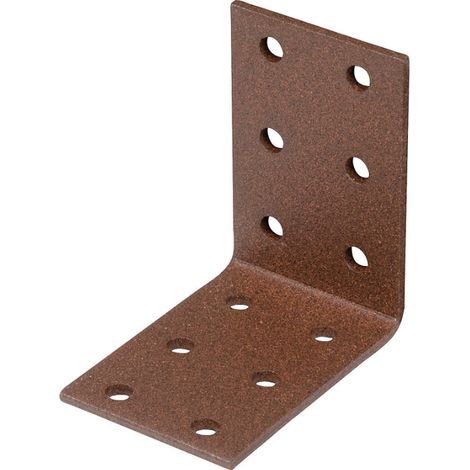 Équerre de plaque perforée DURAVIS® 60 x 60 x 40 mm, matériau : Acier, galvanisé sendzimir, surface : brun rouille