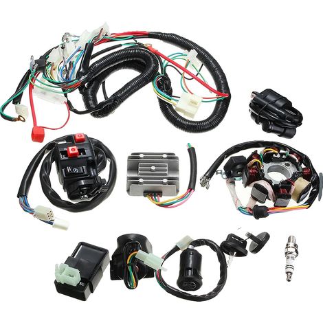 Cablaggio di accensione completo, 12V CA, kit elettrico completo, compatibile con motori da 125cc a 300cc, costruzione robusta, certificato CCC. (1/5)