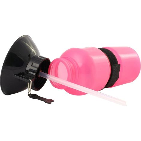 028410 Botella de agua portátil perros y mascotas SQUEAZY con correa 0.5 LT  Color: Rosa (1/2)