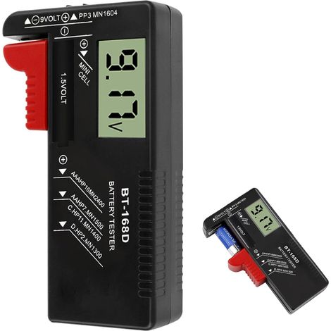BT-168D Universal Digital Battery Tester with LCD Screen, AA AAA CD 9V 1.5V Battery Load Tester, Compact and Portable Battery Tester for Home Use (1/5)