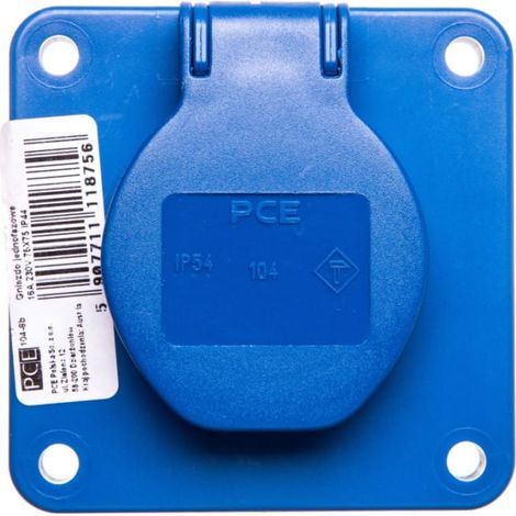 Presa da pannello 10/16A 2P+Z 230V blu IP44 104-8b