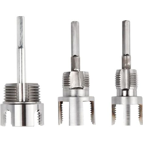 Jeu de 3 Filières Intérieures et Extérieures pour Tuyaux PVC/PPR 1/2" 3/4" 1" (1/4)