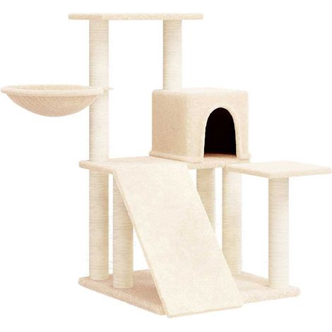 Rascador para gatos con postes de sisal color crema 82 cm vidaXL (1/5)