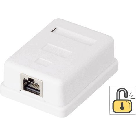 PRISE RÉSEAU MONTAGE APPARENT (EN SAILLIE) CAT 6 1 PORT RENKFORCE KSV-ND10 BLANC RF-4473849 (1/4)