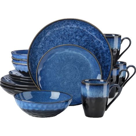 Set di stoviglie da 16 pezzi, materiale ecologico, adatto al microonde. (1/2)