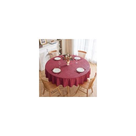 Runde, fleckenabweisende Tischdecke, 180 cm Durchmesser, LUXURY rot - Crezuo (1/4)