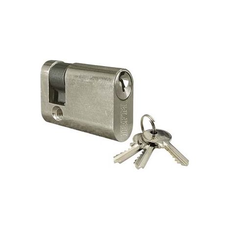 MEZZO CILINDRO INFILARE OVALE OTTONE CROMO SATINATO 2401- - mm.40 centrato (30+10) KA1 - 2 pezzi IBFM