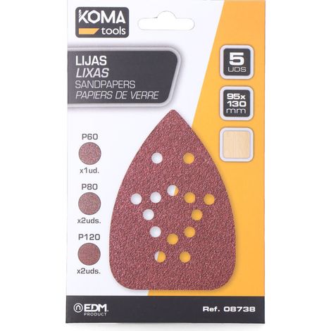 Set 5 Lijas para Lijadora Tipo Mouse 08753 KomaTools (1/3)