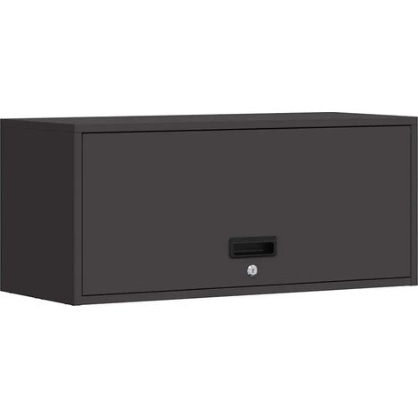 Armario de almacenamiento moderno y elegante para garaje de pared 80 x 33 x 35 cm acero negro 020052849 (1/5)