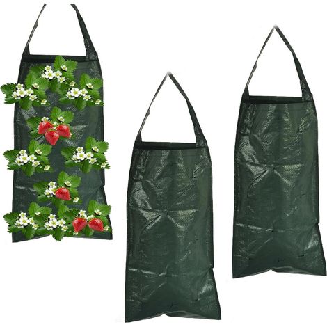 3 Pièces Sac de Plantation, Tour a Fraise avec 10 Trous, Sac de Culture Potager, Bonne Respirabilité pour Fraises, Tomates, Fleurs (1/5)