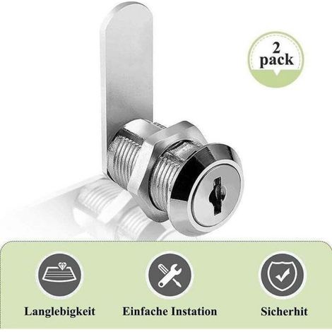 Serrure Pour Boîte Aux Lettres - Cylindre 16 Mm - Verrouillage 20 Mm - Angle 90 Degres - Lot De 2 (1/4)
