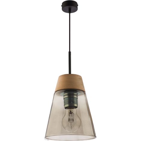 Lampada a sospensione scandi vetro fumé E27 Jupiter