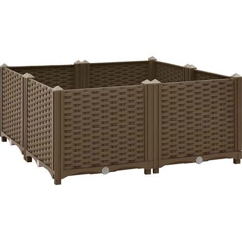 vidaXL Fioriera Rialzata 80x80x38 cm in Polipropilene