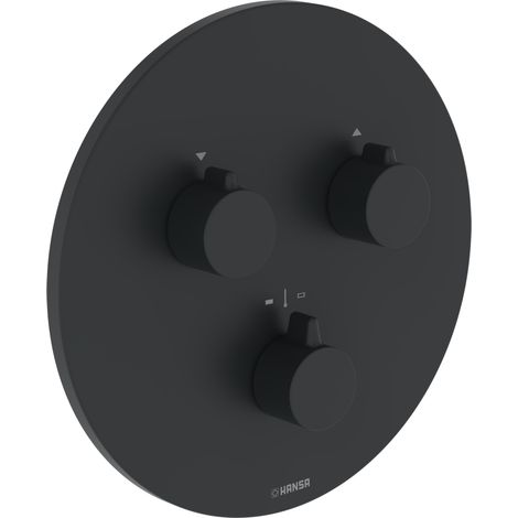 HANSA HA Set di finitura per due uscite HANSAEASYMIX - 8872 Rosetta rotonda Nero opaco, 8872905233
