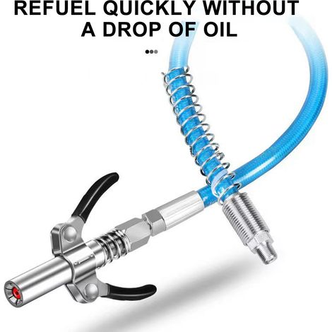 Raccords de graisseur en acier inoxydable à déconnexion rapide, double poignée, verrouillage renforcé, embout de graissage avec tuyau pour voitures (1/5)