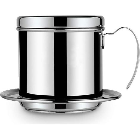 Filtre à café Vietnamien, Filtre à café en Acier Inoxydable, Petite Tasse Portable à Presse Française, Infuseur à café Portable pour la Maison (Argent) (1/5)