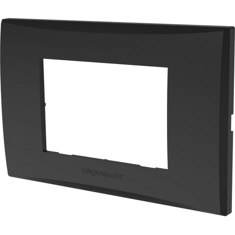 Placca 3 moduli 503 in plastica nera compatibile anche con Vimar Plana