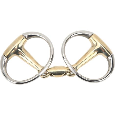 Morso per cavallo – acciaio inox + rame – incernierato – 135 mm – attrezzatura per l'addestramento equestre (1/5)
