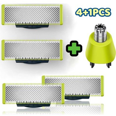 Lames de rechange Philips OneBlade pour tondeuse nez – Acier inoxydable – Lot de 4 lames – Durée de vie jusqu'à 4 mois (1/5)