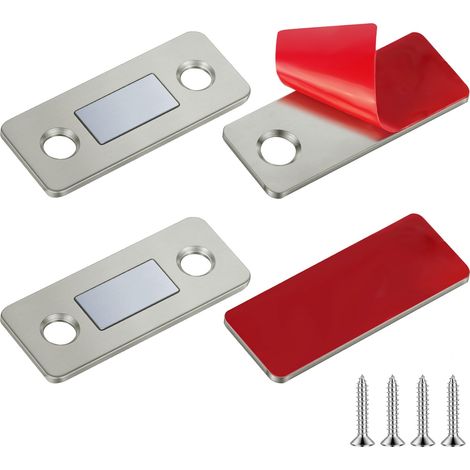 2 Pièces Aimant Porte Placard, Loquet Magnetique Très Mince avec Vis (1/5)