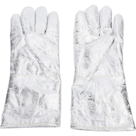 Guantes de soldadura resistentes al calor con revestimiento aluminizado ignífugo -Crezuo