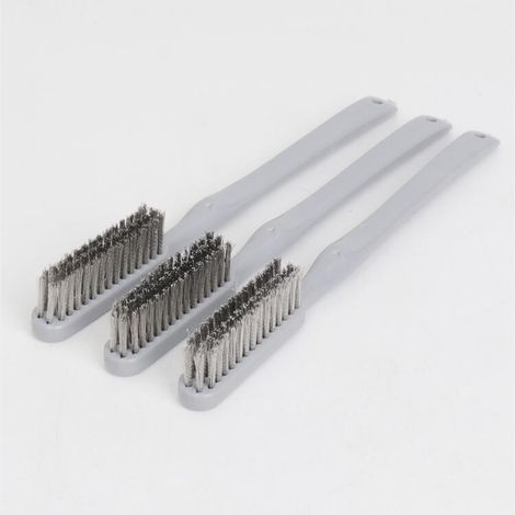 Brosse métallique fine, brosse de nettoyage, brosse pour meubles anciens, brosse pour les recoins du poêle, brosse antirouille, lot de 3 (1/4)