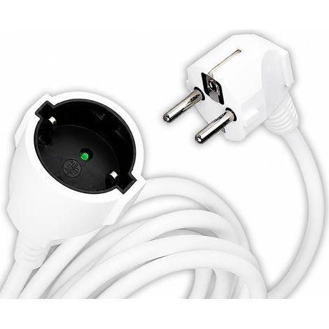 Rallonge Électrique 5 MÈTRES - Prise Shuko - Prolongateur Électrique de Câble pour la Maison, Le Bureau, Le Magasin, Le Travail - Super résistante - Charge maximale 3680W (1/5)
