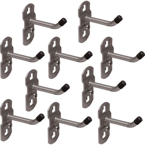 Werkzeughalter 10 Stk 50mm Hackenende schräg Lochwand Haken für Werkzeugwand (1/3)