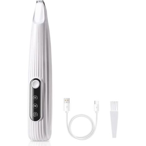 Tondeuse électrique Chien, Tondeuse Pattes Faible Bruit à Lumière LED, Rasoir Chat Chien étanche USB, pour Couper les Poils du Chien Autour des Pattes Yeux Oreilles et Visage
