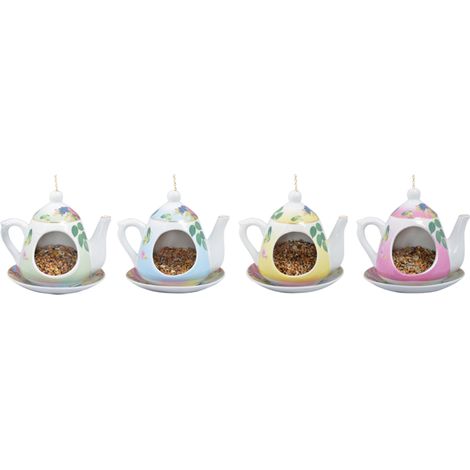 Mangeoire à oiseaux - Théière imprimée- L 14,2 cm x l 15,7 cm x H 13,9 cm - Livraison gratuite (1/5)