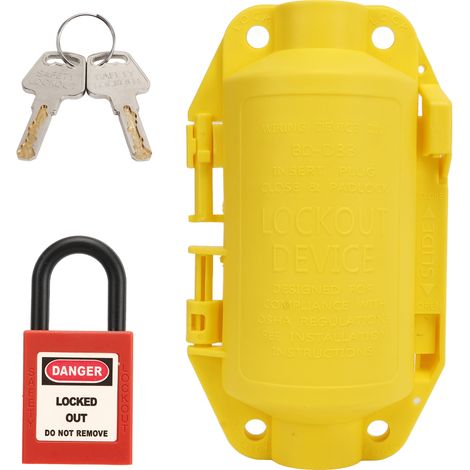 Ortviai Blocage de prise électrique industrielle BD-D33 avec cadenas nylon 25mm pour sécurité LOTO
