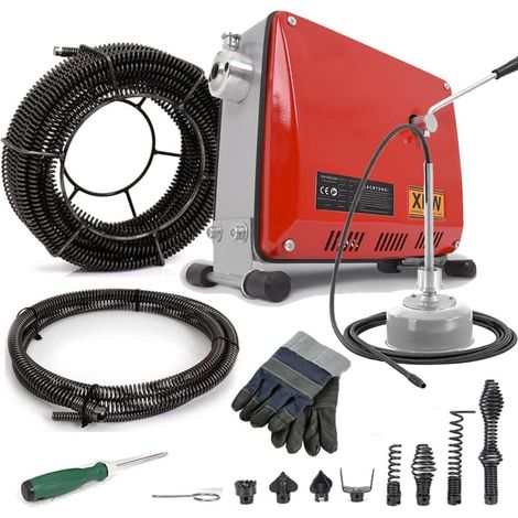 500W 450U/min Elektrische Rohrreinigungsmaschine für Ø30-100mm Rohrleitungen Rohrreinigungsspirale Ø10mm 5M, 16mm 21M Spiralen, Rohrreinigungsgerät Rohrreiniger Reinigung Drain Clean Abflussreiniger (1/5)
