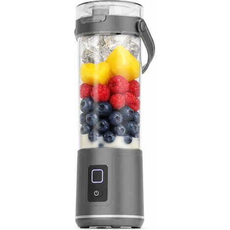 Blender Portable Électrique pour Jus et Smoothies, Gris, Modèle BO1 avec Éclairage LED (1/5)