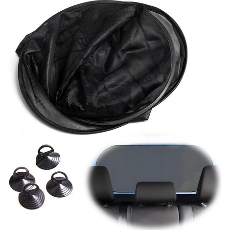 Pare-soleil arrière voiture 100x50cm, pliable, protection UV, ventouses (1/5)
