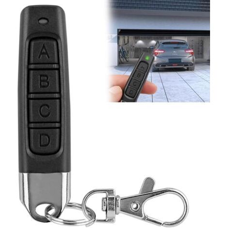Télécommande universelle 4 en 1 pour porte de garage 433 MHz pour portails électriques, portails roulants, portes de garage automobiles, systèmes d'alarme de porte antivol (noir) (1/5)