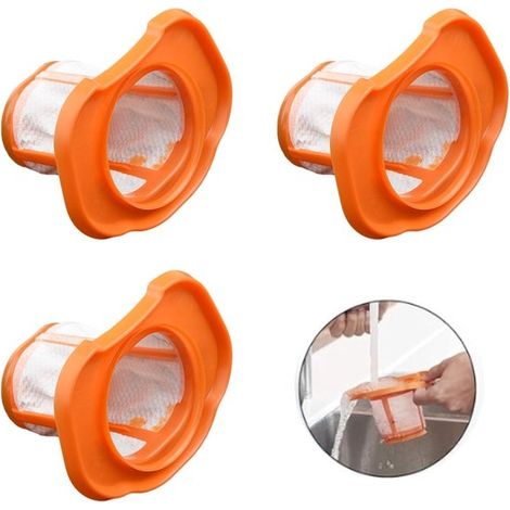3 filtros para aspiradora, Filtro, Adecuado para Black & Decker BHHV520BT/BHHV520BFP/BHHV320B/BHHV320J/BHHV520BF/BHHV520JF, Lavable, Reutilizable (1/5)