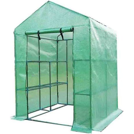 Invernadero de Jardín Opaco 1,43 x 1,43 x 1,90 m - Caseta con cremallera ideal para Macetas, Flores y Huertos