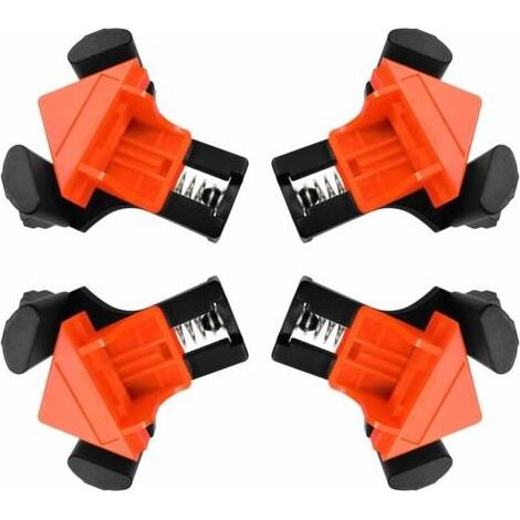 4pcs Presses D'angles Menuiserie, 90 ° Serre Joint Angle,Serre Joint Angle,Clip De Cadre Fixateur à Angle Droit Pour Le Travail Du Bois,Pour Le Travail Du Bois, Le Cadre Photo Bricolage,Outils à Main (1/5)