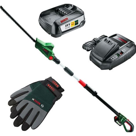Bosch HedgePole Long Reach Telescopic Hedge Trimmer Cutter 18v Battery + Gloves (1/3)