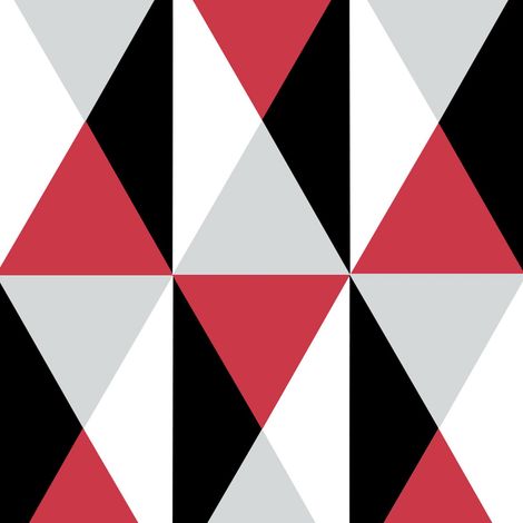Diamond Red Wallpaper Geometric Triangles Retro Burgundy Black Grey Textured (1/4)