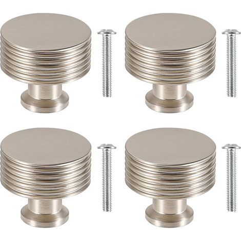 Tiradores para cajones, paquete de 4 unidades, color plata mate - Herrajes decorativos para armarios - Perfectos para proyectos de bricolaje