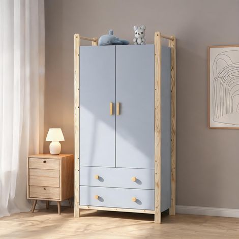 Armoire-penderie en bois massif MDF 90 x 45 x 180 cm (1/5)