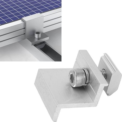Lot de 10 blocs de pression latéraux pour supports de montage photovoltaïques, blocs de pression latéraux en alliage d'aluminium de 40 mm pour composants de supports de montage photovoltaïques (1/5)
