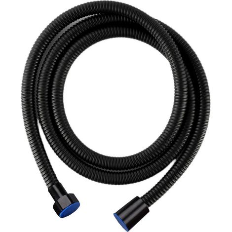 2m Duschschlauch Schwarz, Universell G1/2, Knickschutz, Edelstahl & Kunststoff (1/5)